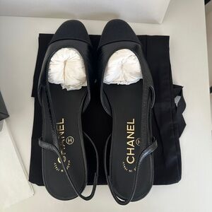 Chanel Slingback Patent calfskin leather flats 36.5